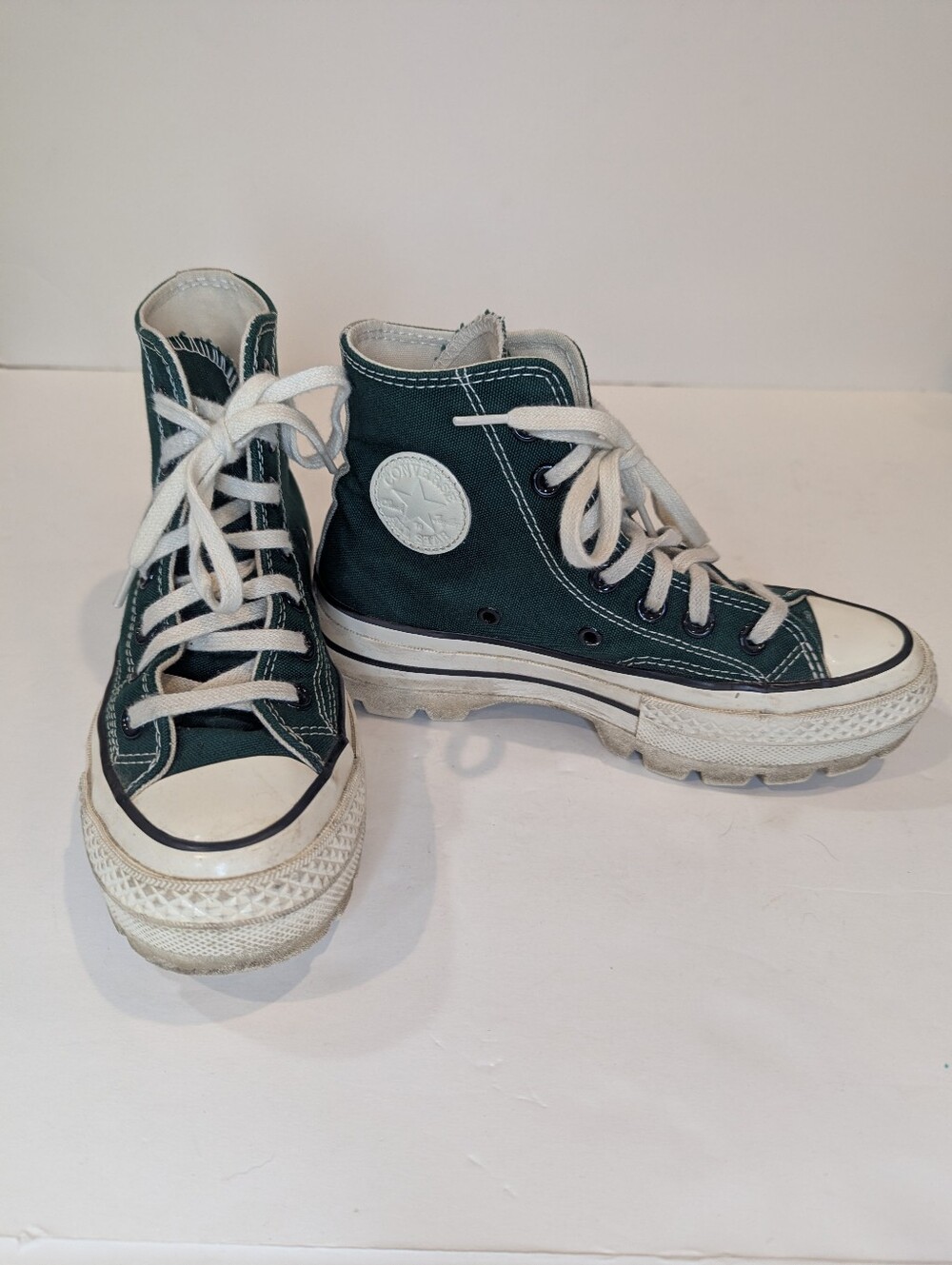 Converse Chuck Taylor All Star Green High Top Platform Chunky Tread Size 5